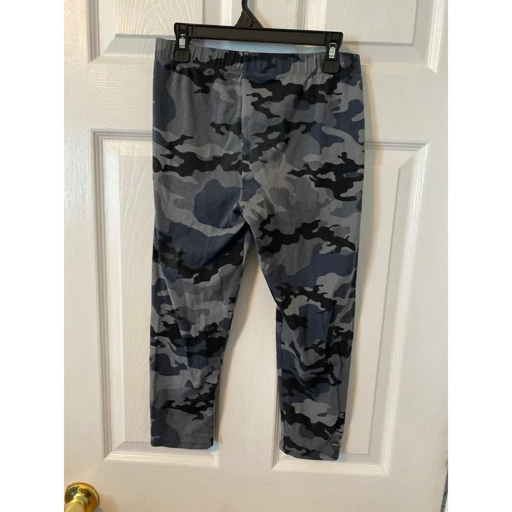 No Boundaries Girls Camo Leggings Blue Gray Camouflage Ankle Length Small 3-5